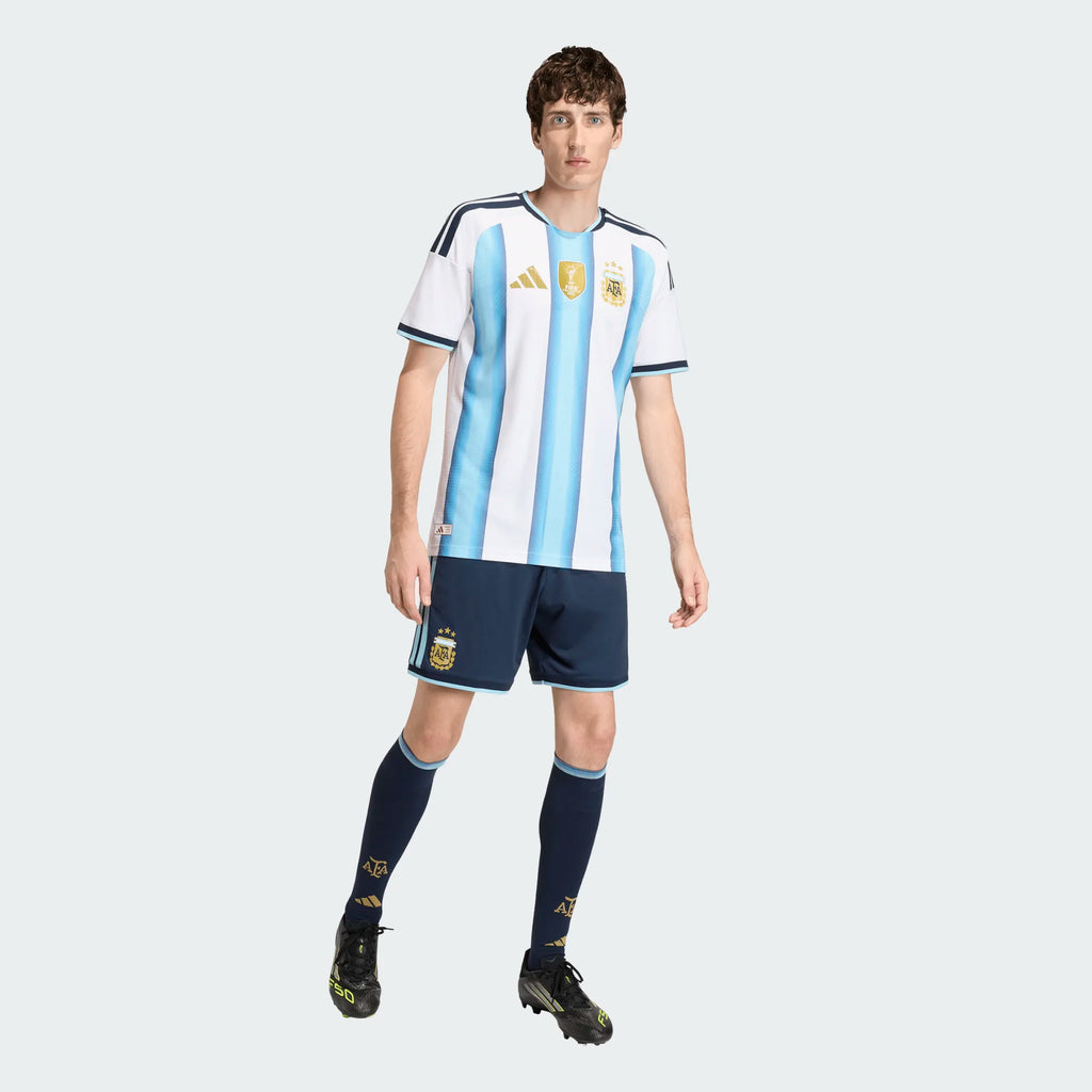 adidas Argentina Home Authentic Mens Soccer Jersey 26 White Blue