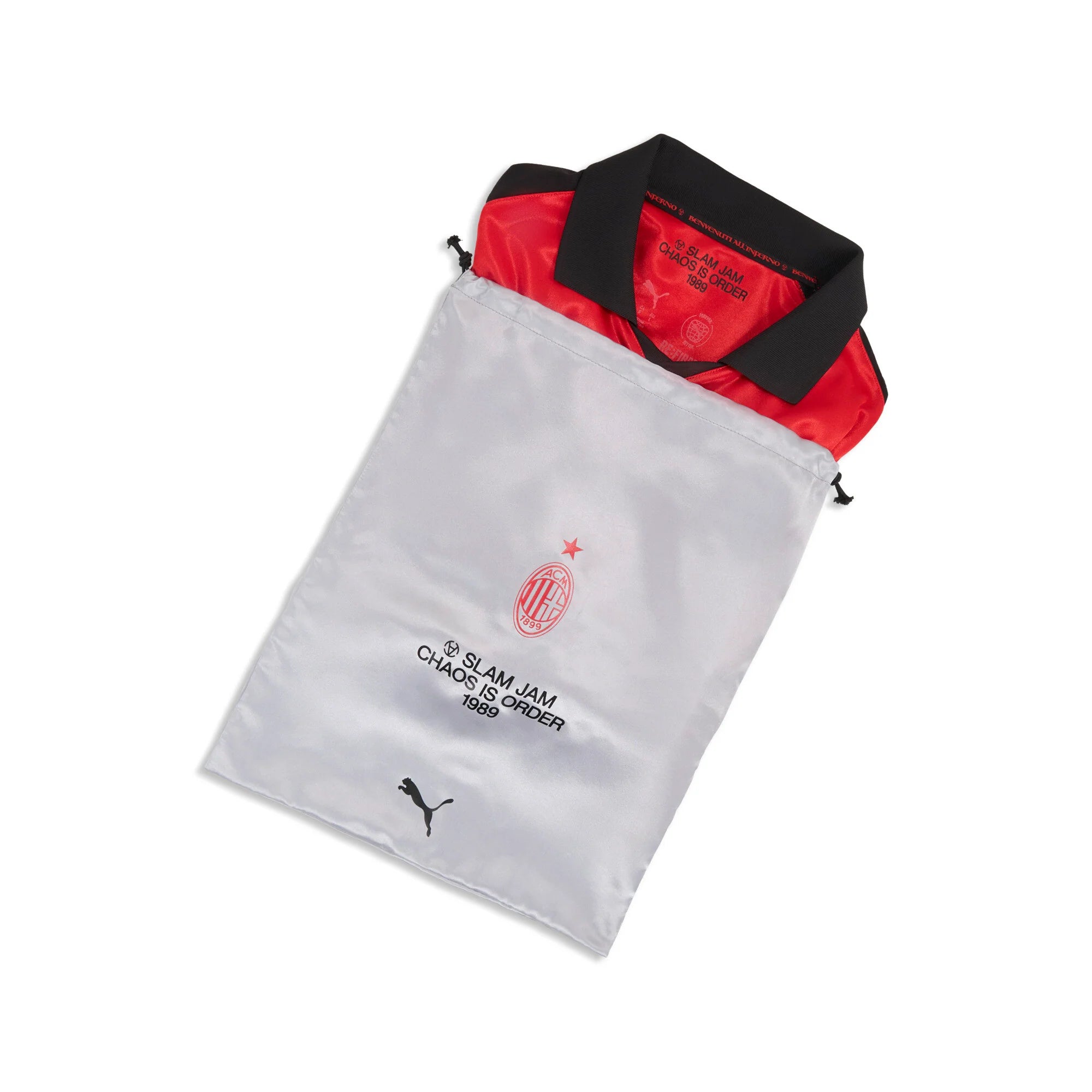 PUMA AC Milan x Slam Jam Limited Edition Long Sleeve Mens Soccer Jersey 26 27 Red
