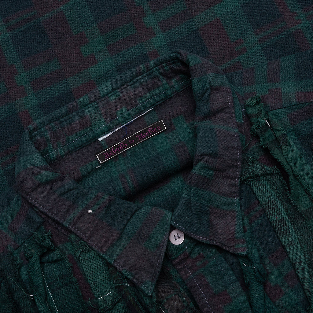 Over Dyed Ribbon Wide Shirt Green