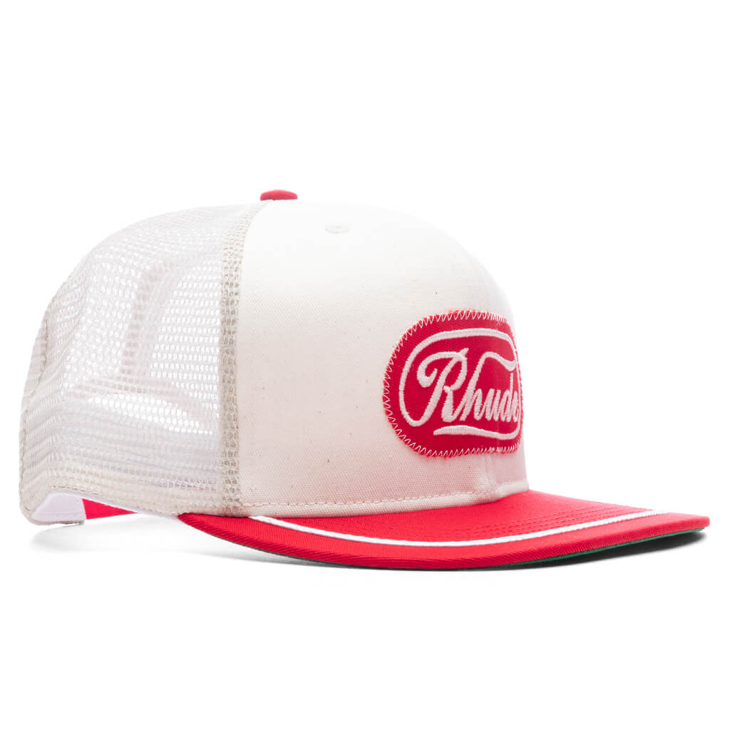 Patch Trucker Hat Off White Red