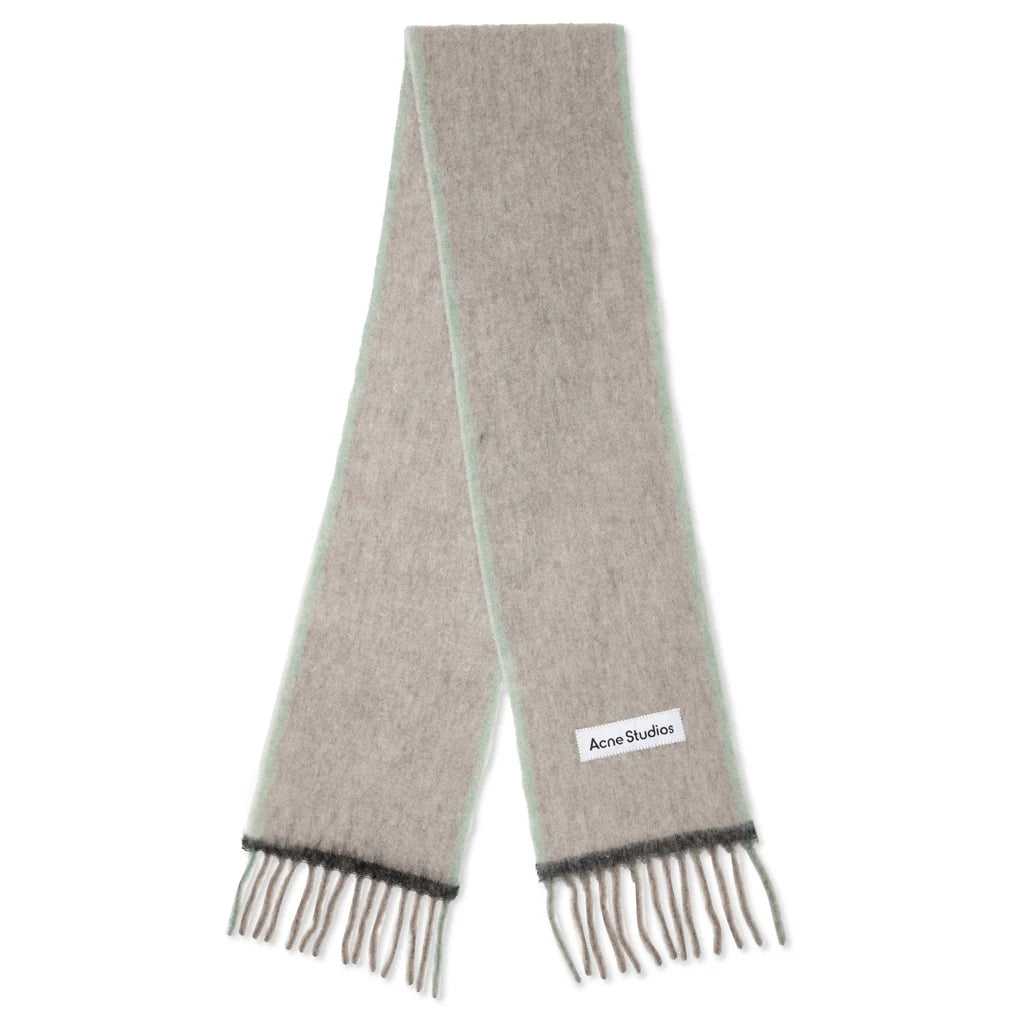 Wool Mohair Scarf Beige Grey