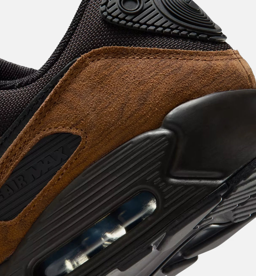 Air Max 90 Premium Mens Lifestyle Shoe Light British Tan Velvet Brown Black