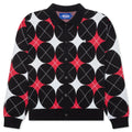 Arglye Knit Cardigan Black