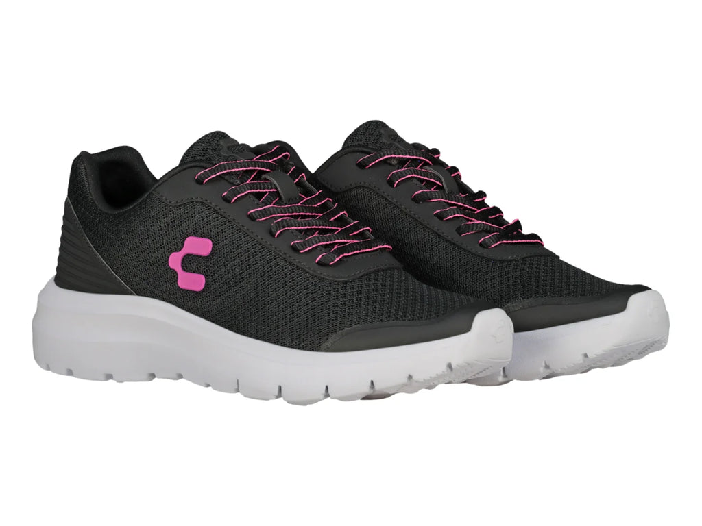 Tenis Charly Road Casual Negro y Rosa para Mujer