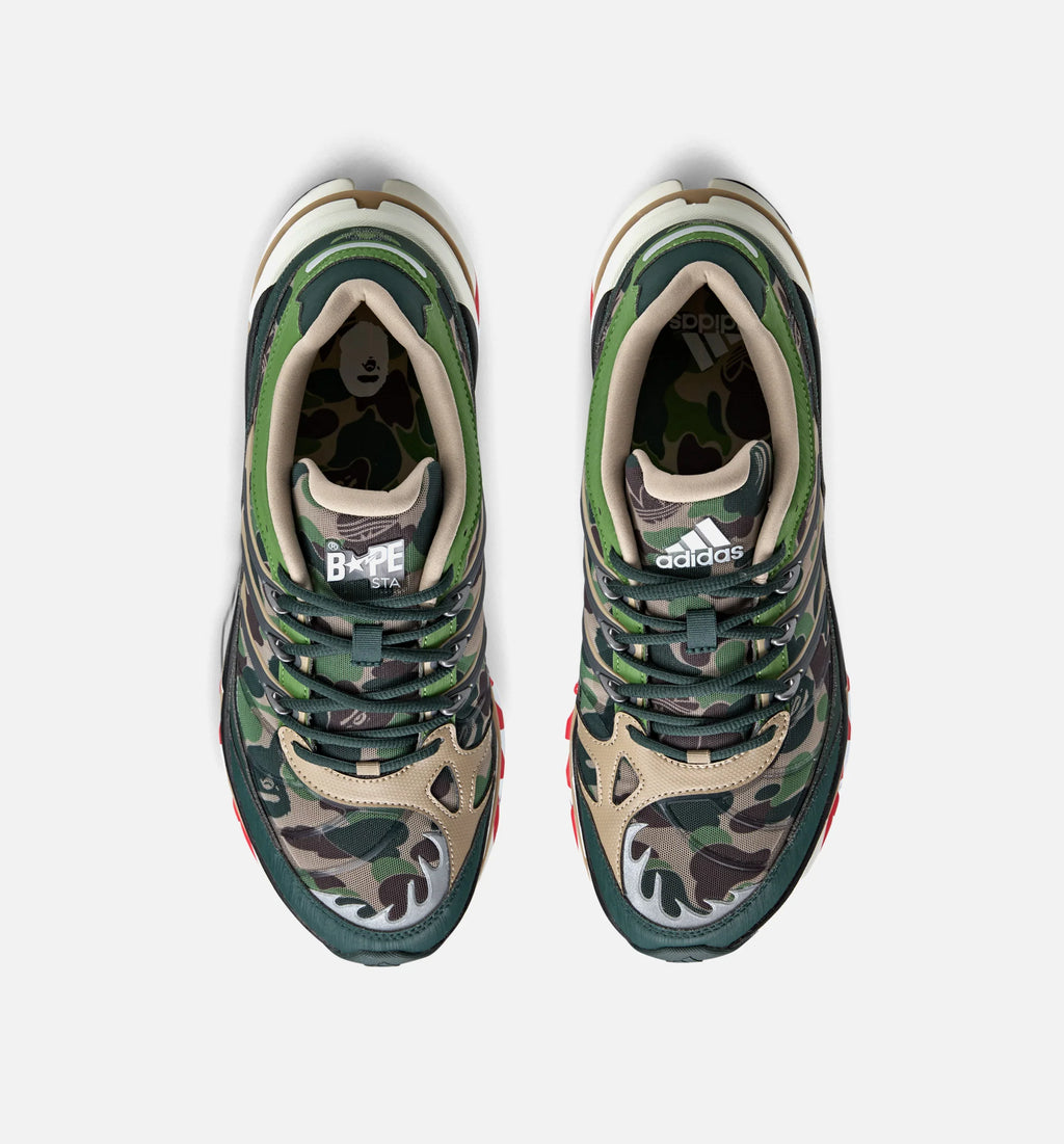 Bape x Adidas Adistar Hrmy Green Camo Mens Lifestyle Shoe Hemp Iron Metallic Off White