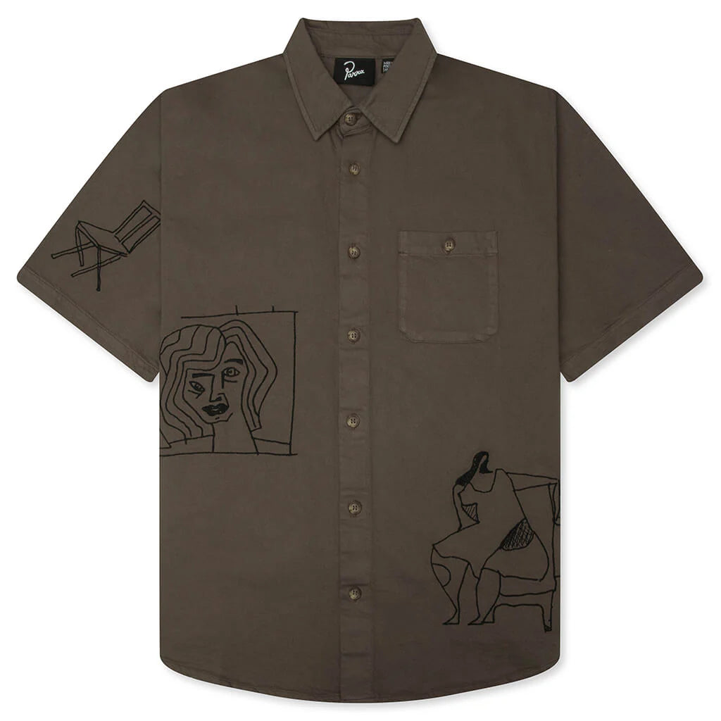Crooked Face S S Shirt Brown