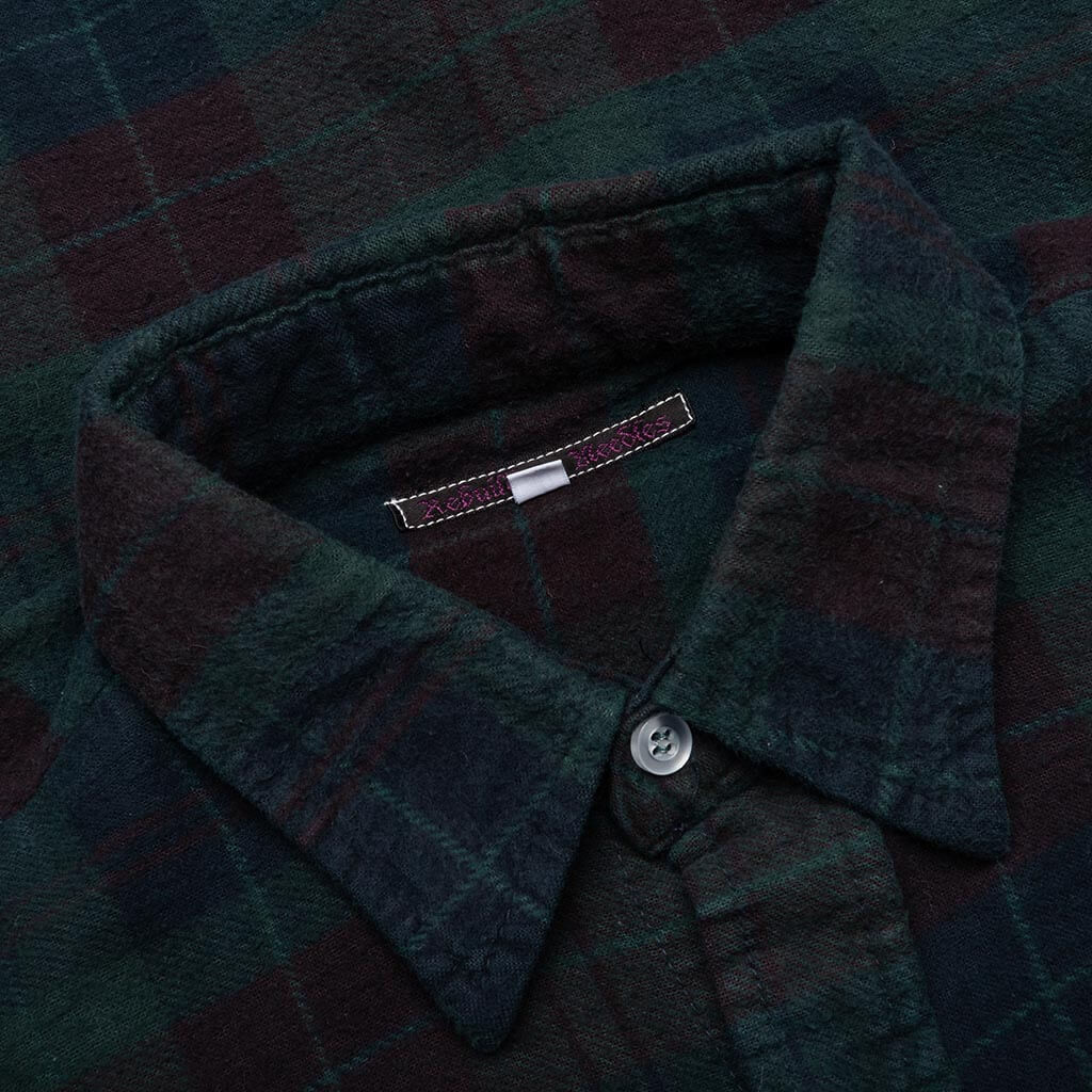 Flannel Shirt 7 Cuts Shirt Over Dye Green