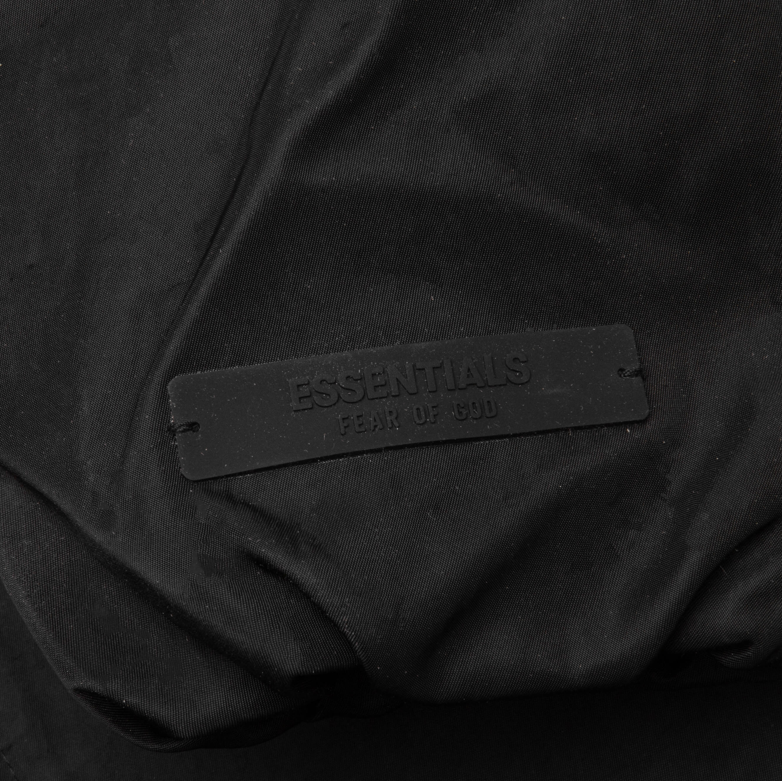Textured Nylon Trucker Jacket Black