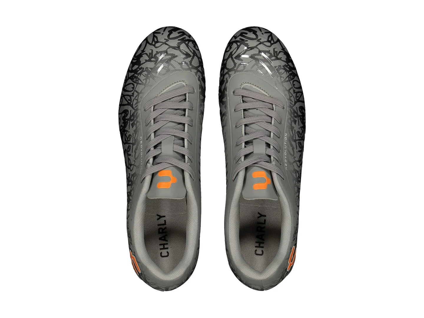 Tenis de Fútbol Charly Gris y Naranja para Hombre