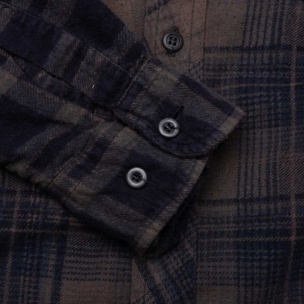 Flannel Shirt 7 Cuts Shirt Over Dye Brown