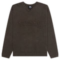 Roll V Neck Logo Sweater Brown