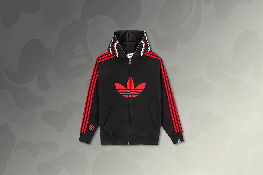 Adidas x BAPE Shark Full Zip Hoodie Black