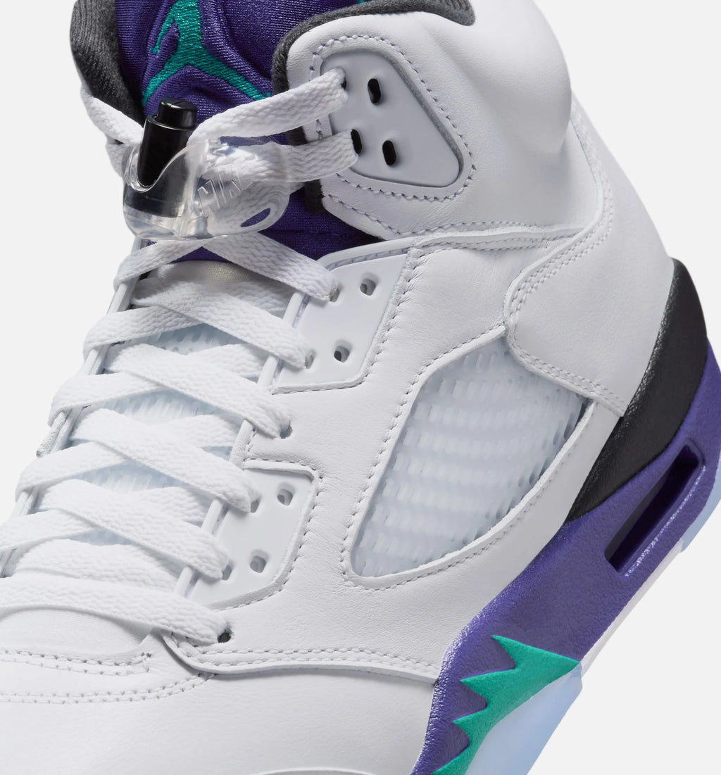 Air Jordan 5 Retro Grape Mens Lifestyle Shoe White New Emerald Grape Ice Black
