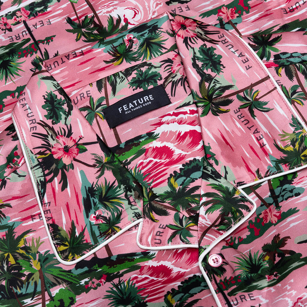 Hitchcock Hawaiian Silk Shirt Red