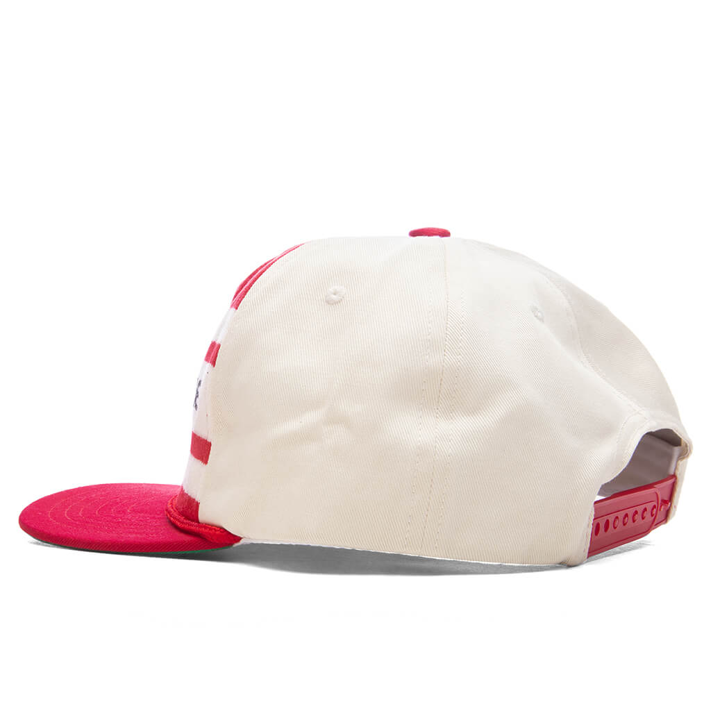 Mont Striped Structure Hat Red Off White