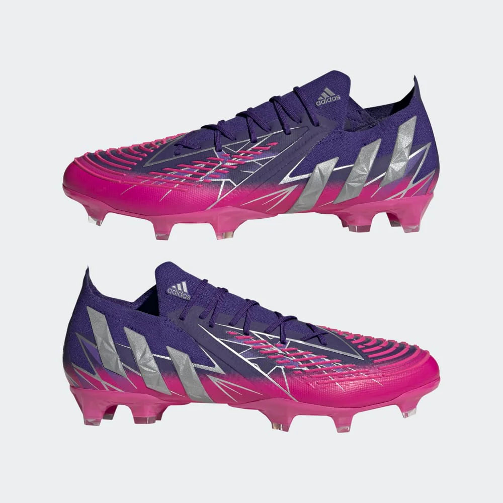 adidas Predator Edge1 FG Low Firm Ground Boots Team College Purple Silver Metallic Team Shock Pink