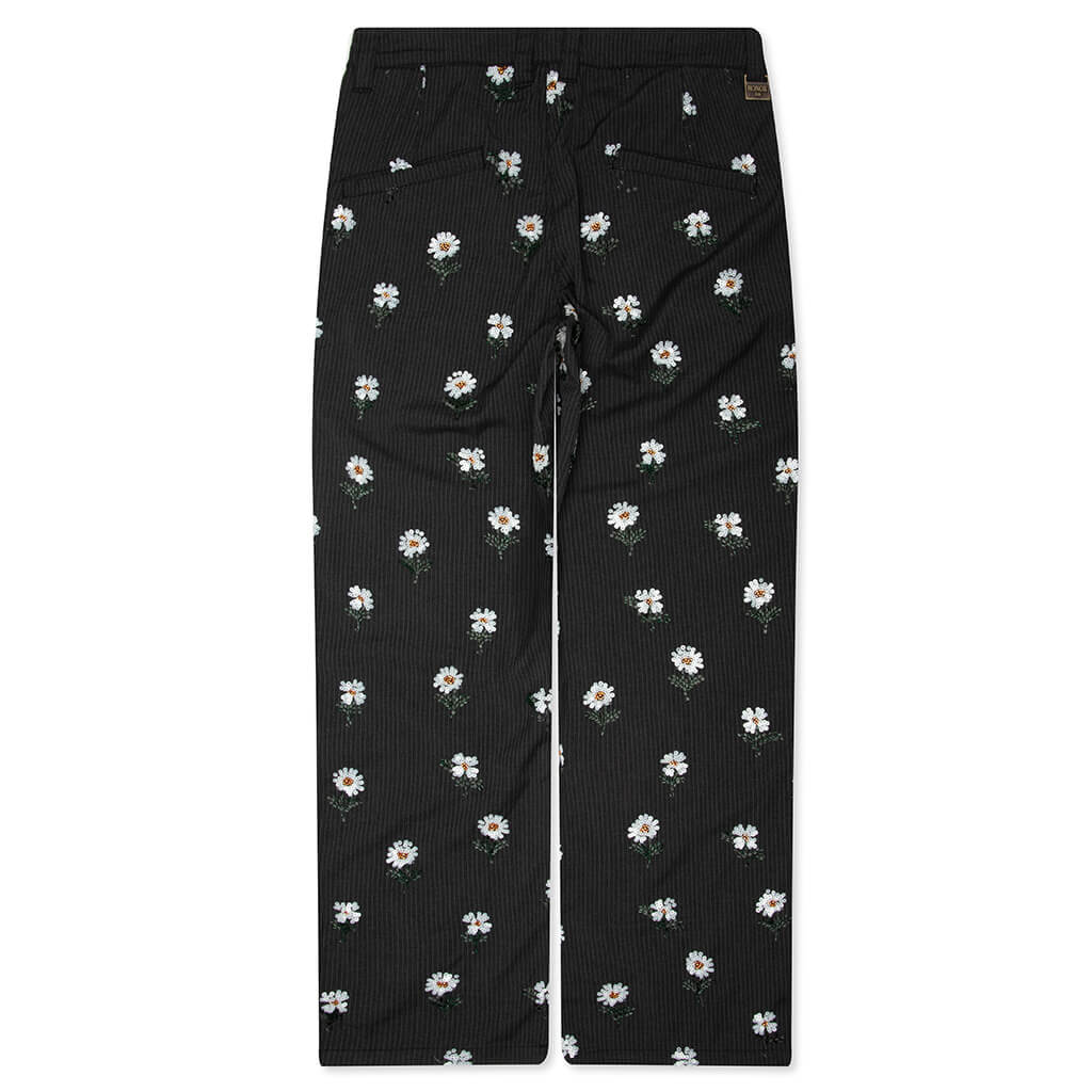 Flowers Beaded Pant Black