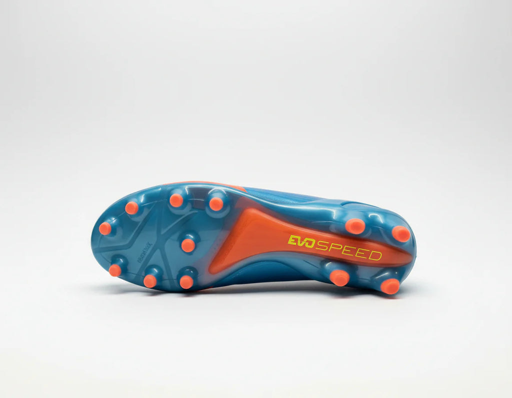 PUMA Evospeed 12 FG Firm Ground Soccer Cleats Blue Peach Yellow