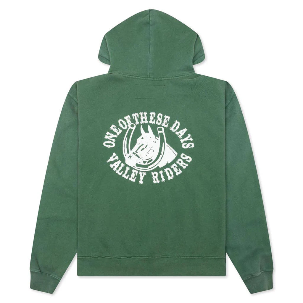 Valley Rider Hooded Sweatshirt Washed Forest Green