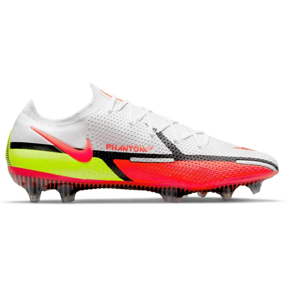 Nike Phantom GT2 Elite FG Firm Ground Soccer Cleats White Bright Crimson Volt
