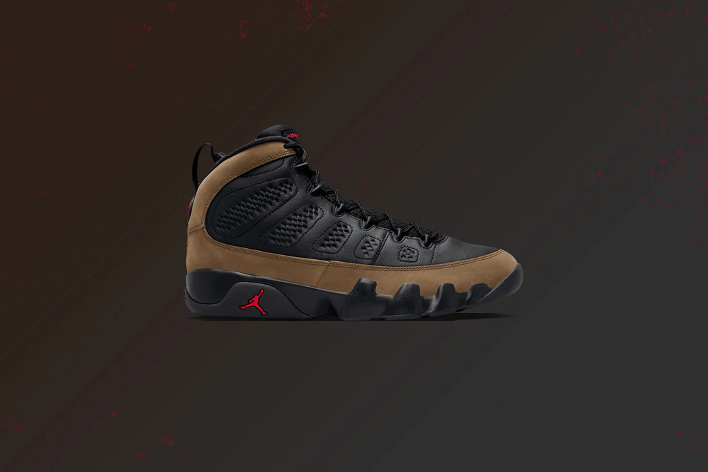 Air Jordan 9 Retro Black True Red Light Olive