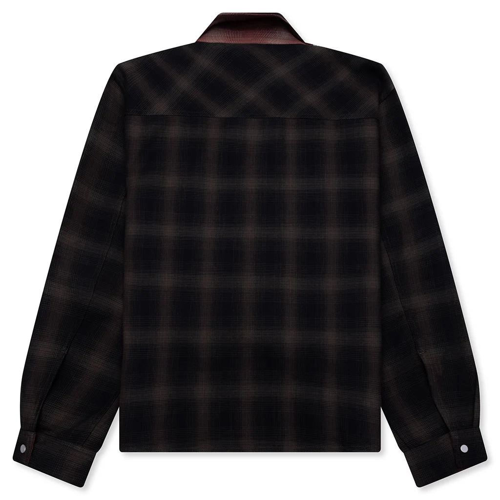 Bonded Reversible Check Shirt Nero
