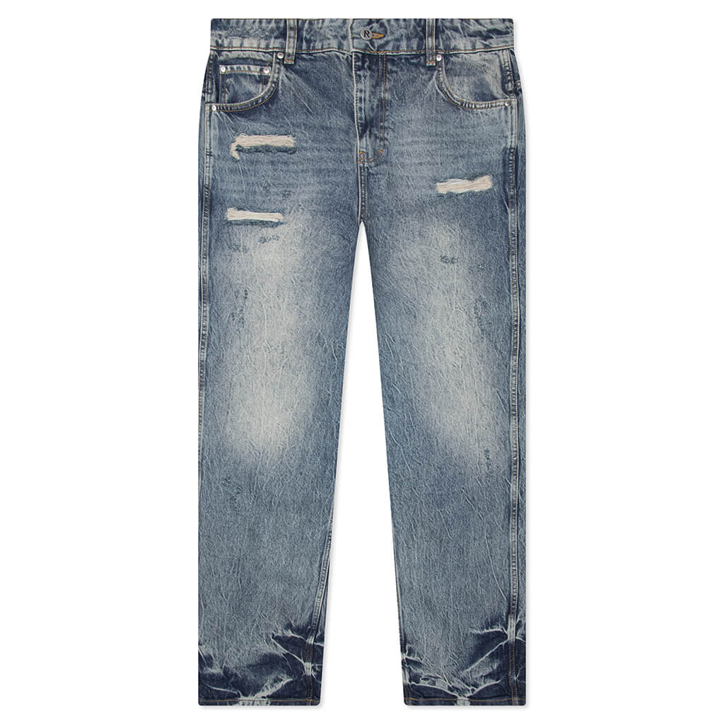 R3 Distressed Baggy Denim Blue Cream