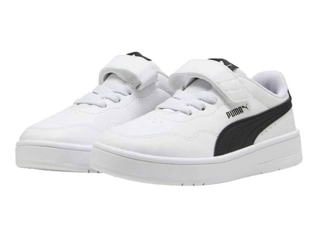 Tenis Puma Court Classic Clean Blanco y Negro para Niño
