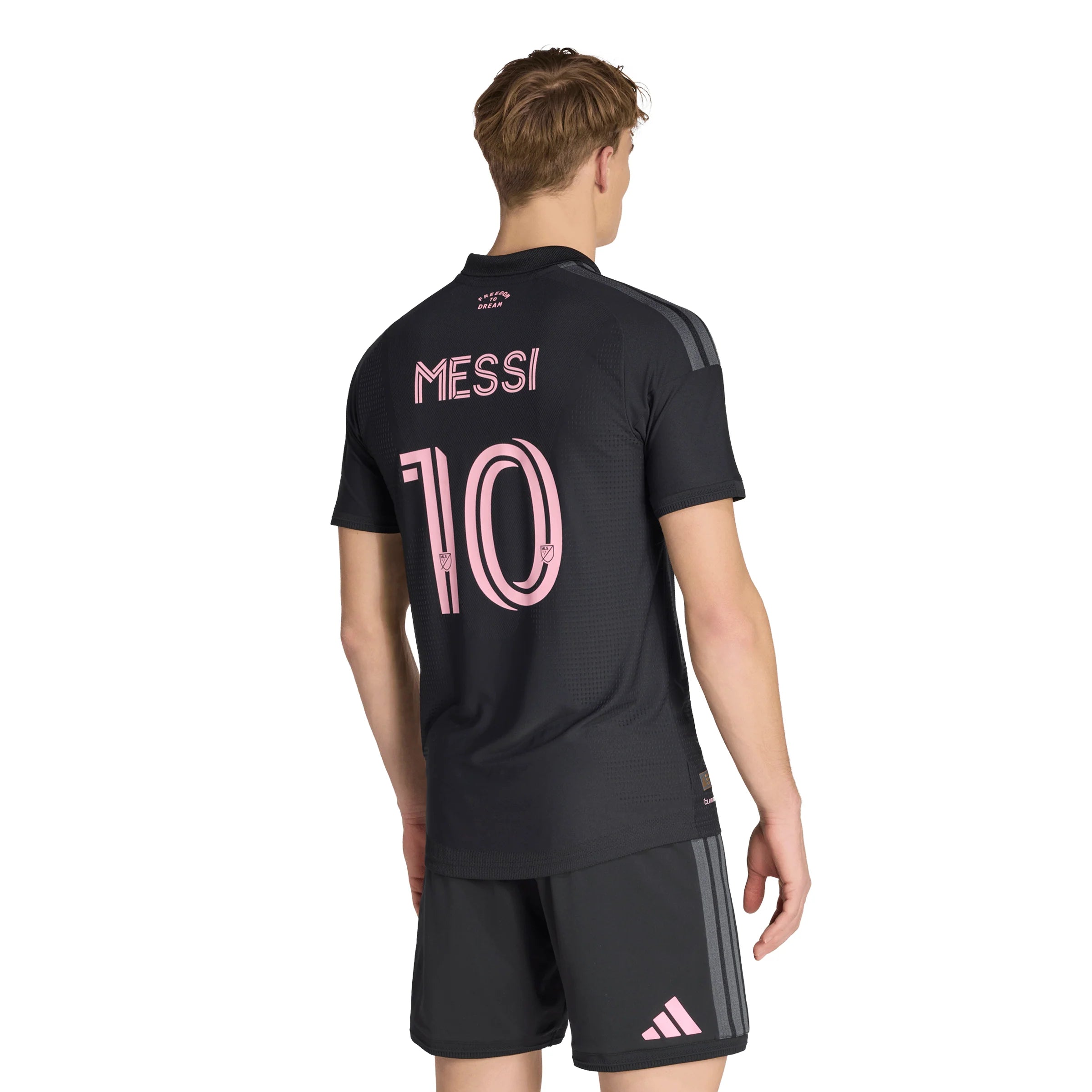 adidas Inter Miami CF Away Authentic Messi Mens Soccer Jersey 26 27 Black Pink