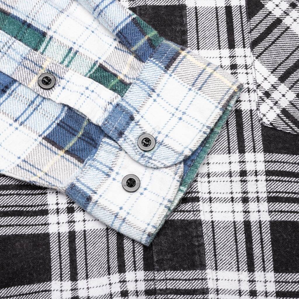 Flannel Shirt 7 Cuts Zipped Wide Shirt Assorted