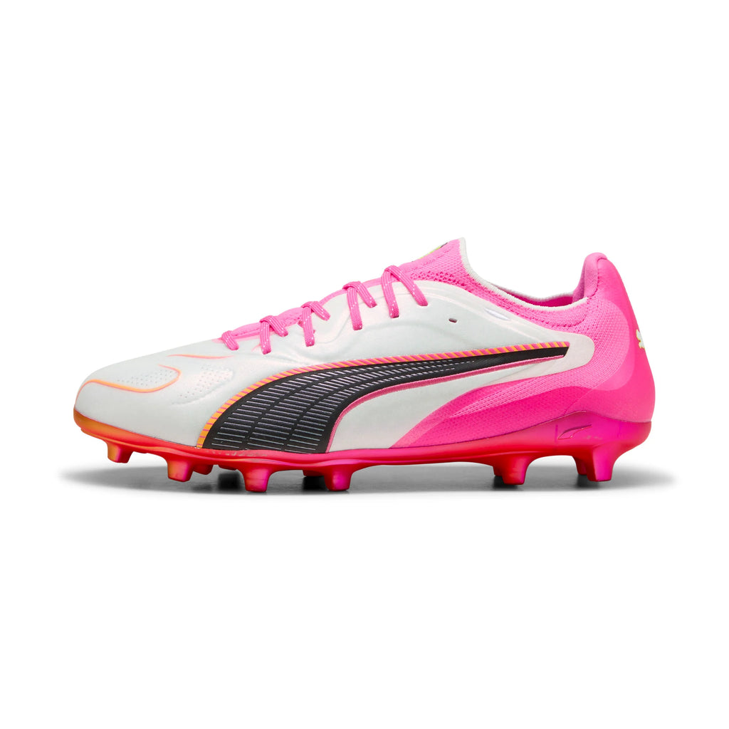 PUMA King 20 Ultimate FG AG Firm Ground Artificial Ground Mens Soccer Cleats White Pink Aqua