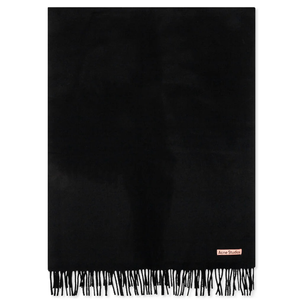 Fringe Wool Scarf Black