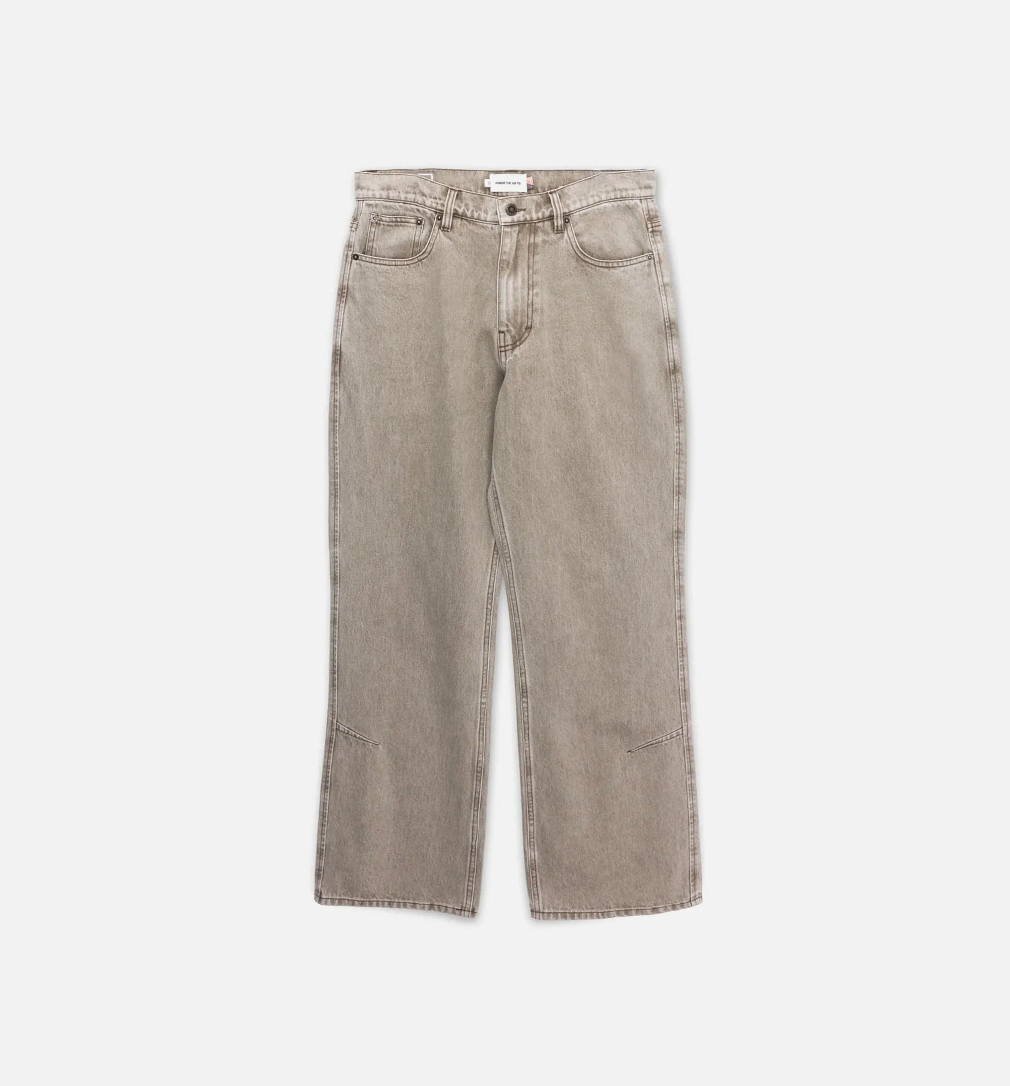 Washed Twill Indigo Mens Jean Taupe