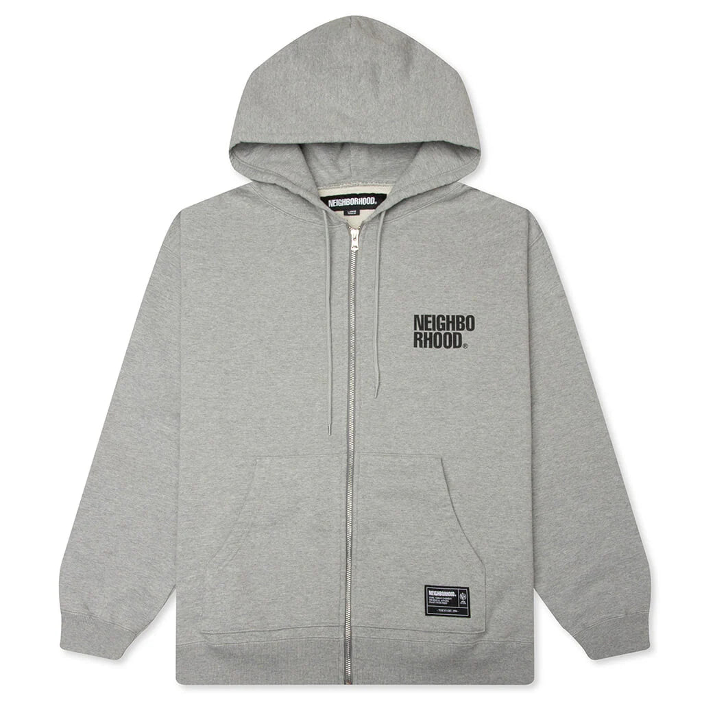 Classic L S Sweat Zip Hoodie Grey