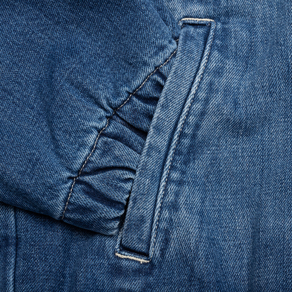 Denim Sherpa Work Jacket Washed Blue