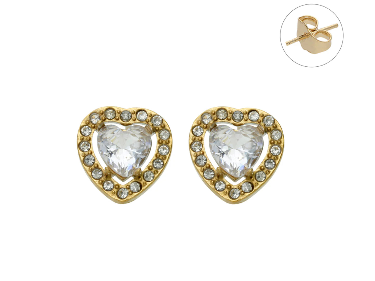 Aretes de Corazón ROZE Dorado Unisex