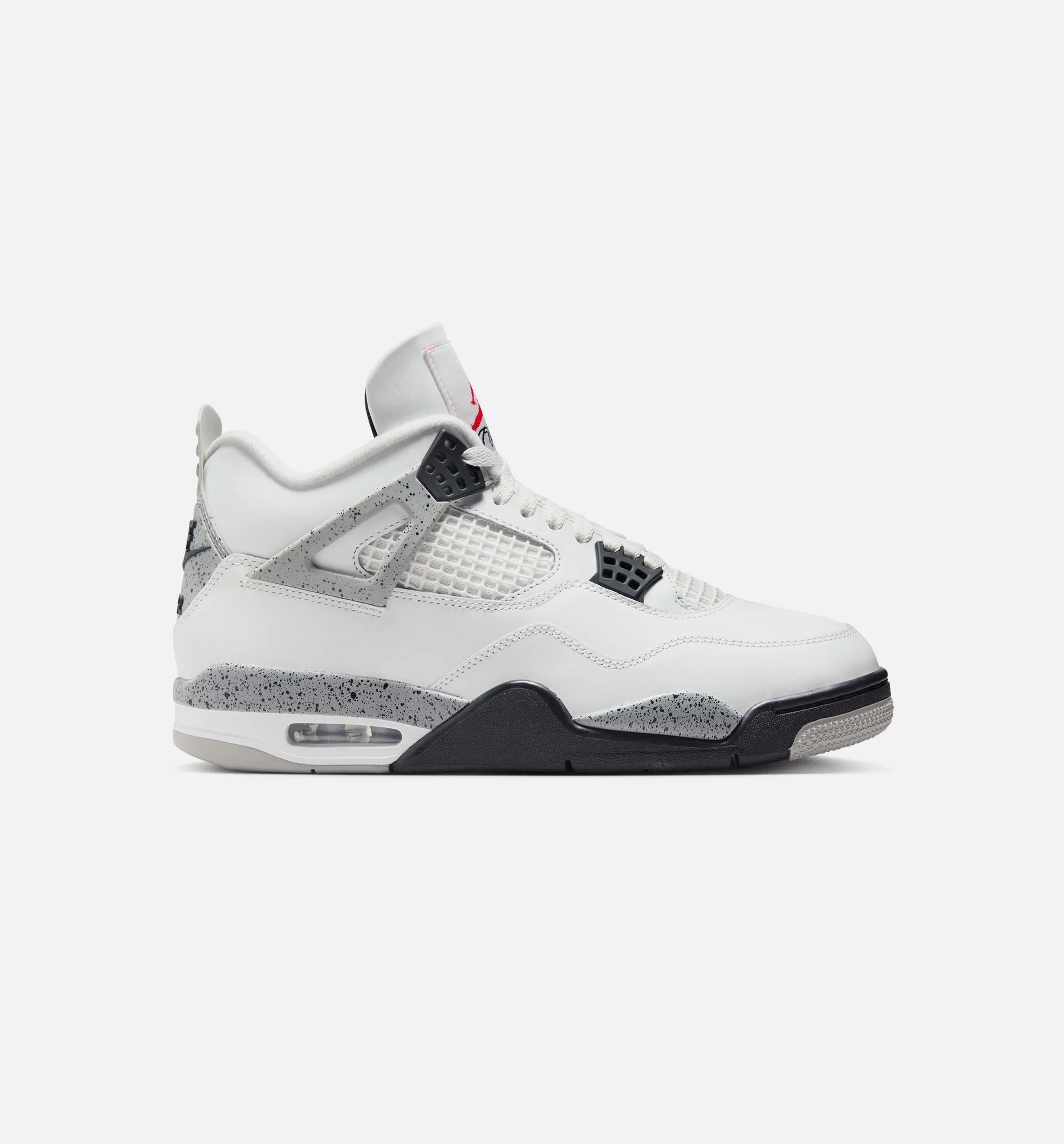 Air Jordan 4 Retro White Cement Mens Lifestyle Shoe Summit White Fire Red Cement Grey Black Limit One Per Customer