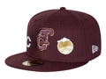 Gorra New Era 59Fifty All Logos Morado Oscuro