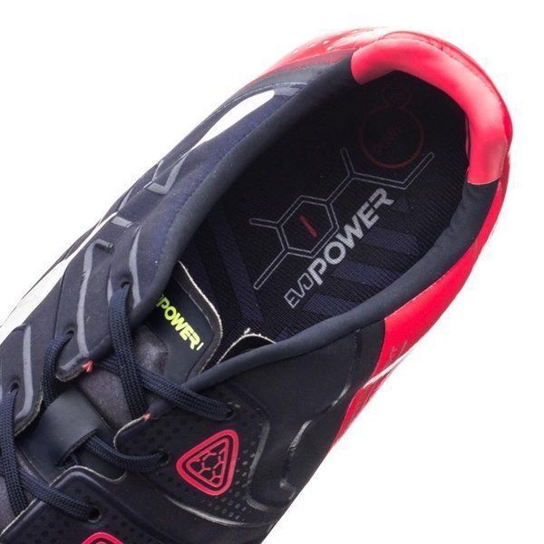 PUMA Evopower 12 FG Firm Ground Soccer Cleats Peacoat White Bright Plasma