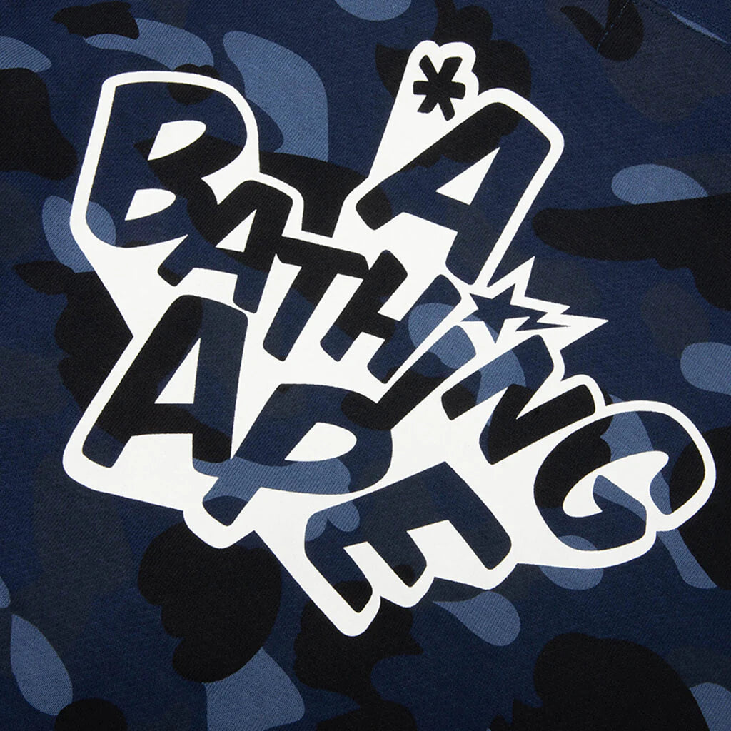 Kids Color Camo Ape Head Relaxed Fit Pullover Hoodie Navy