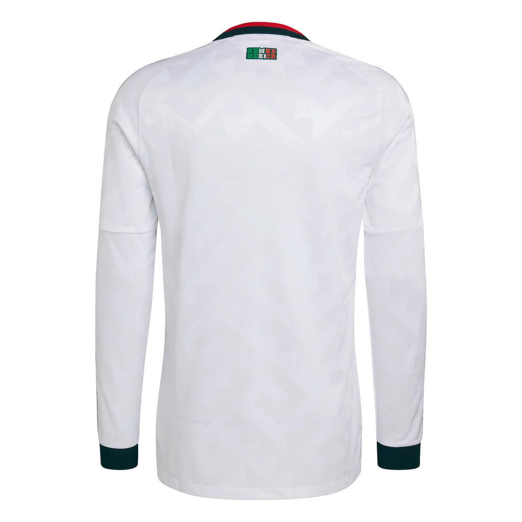 adidas Mexico Away Authentic Long Sleeve Mens Soccer Jersey 2026 White