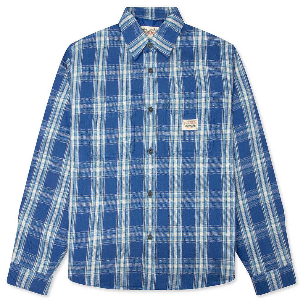 Lau Plaid Shirt Jacket Blue
