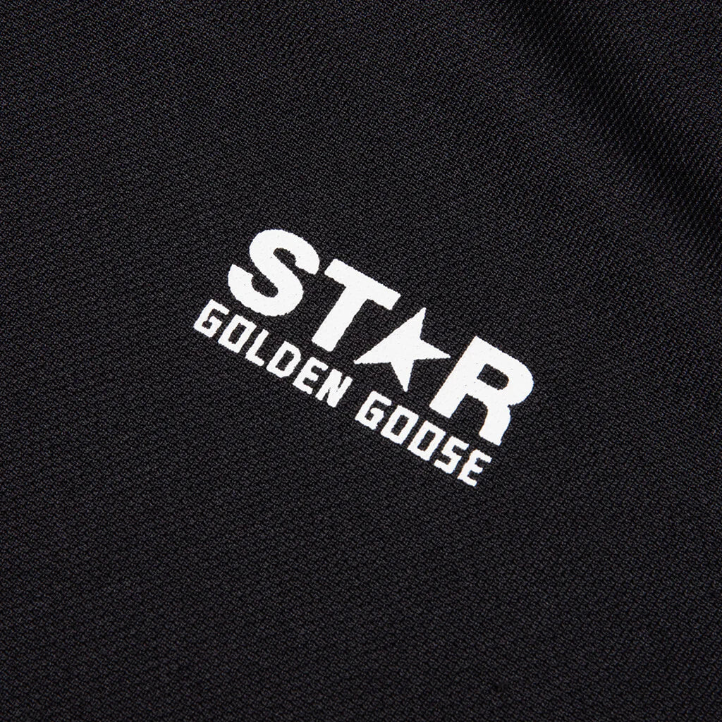 Star Zipped Track Jacket Black White