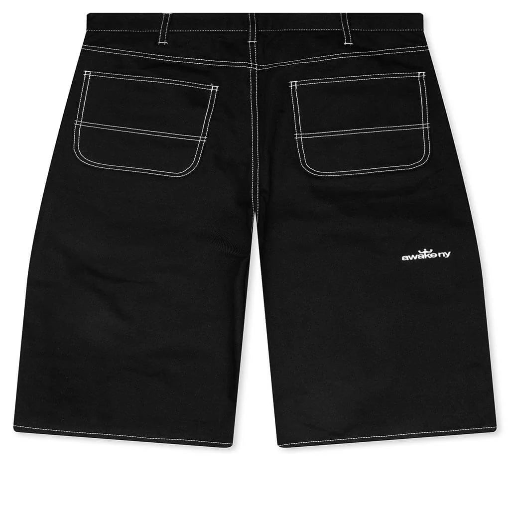 Double Knee Jort Black