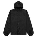 Textured Nylon Hooded Coaches Jacket Black