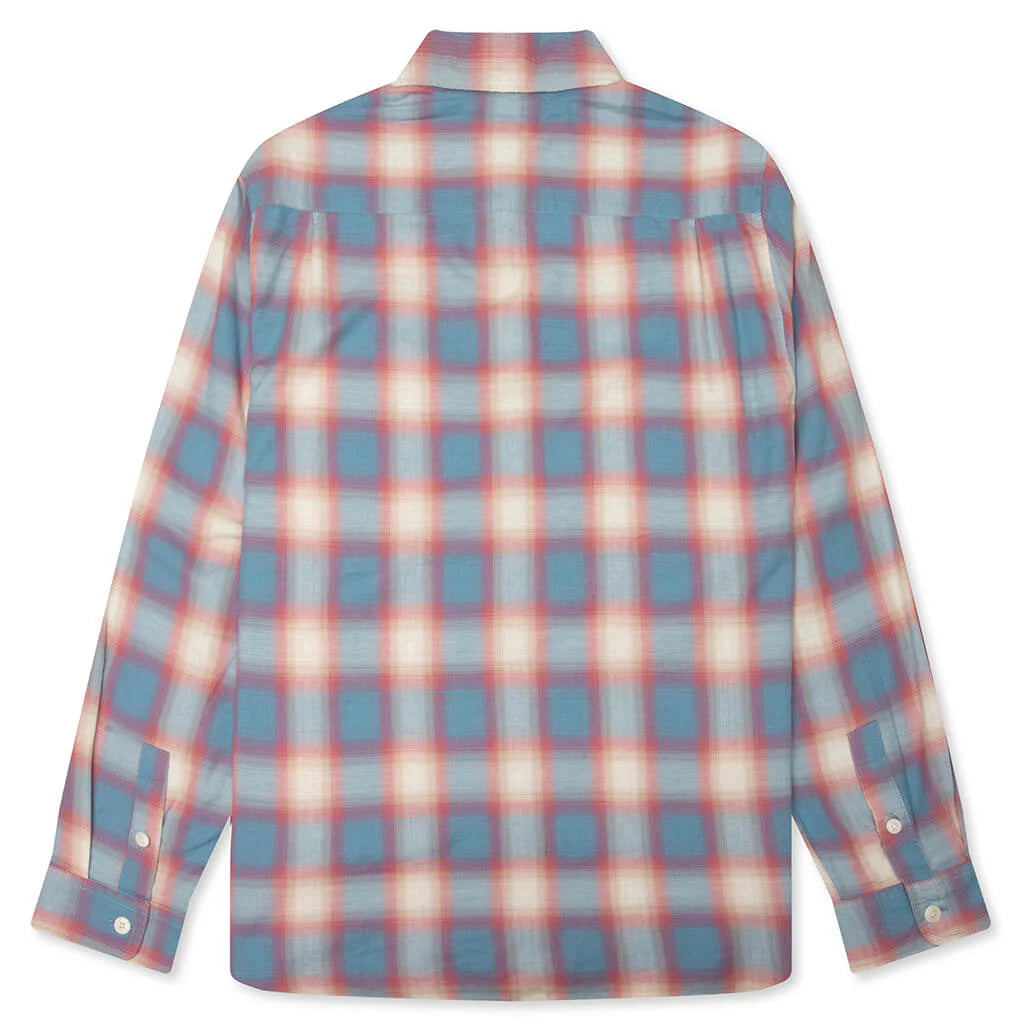Beach Ombre Plaid Shirt Blue