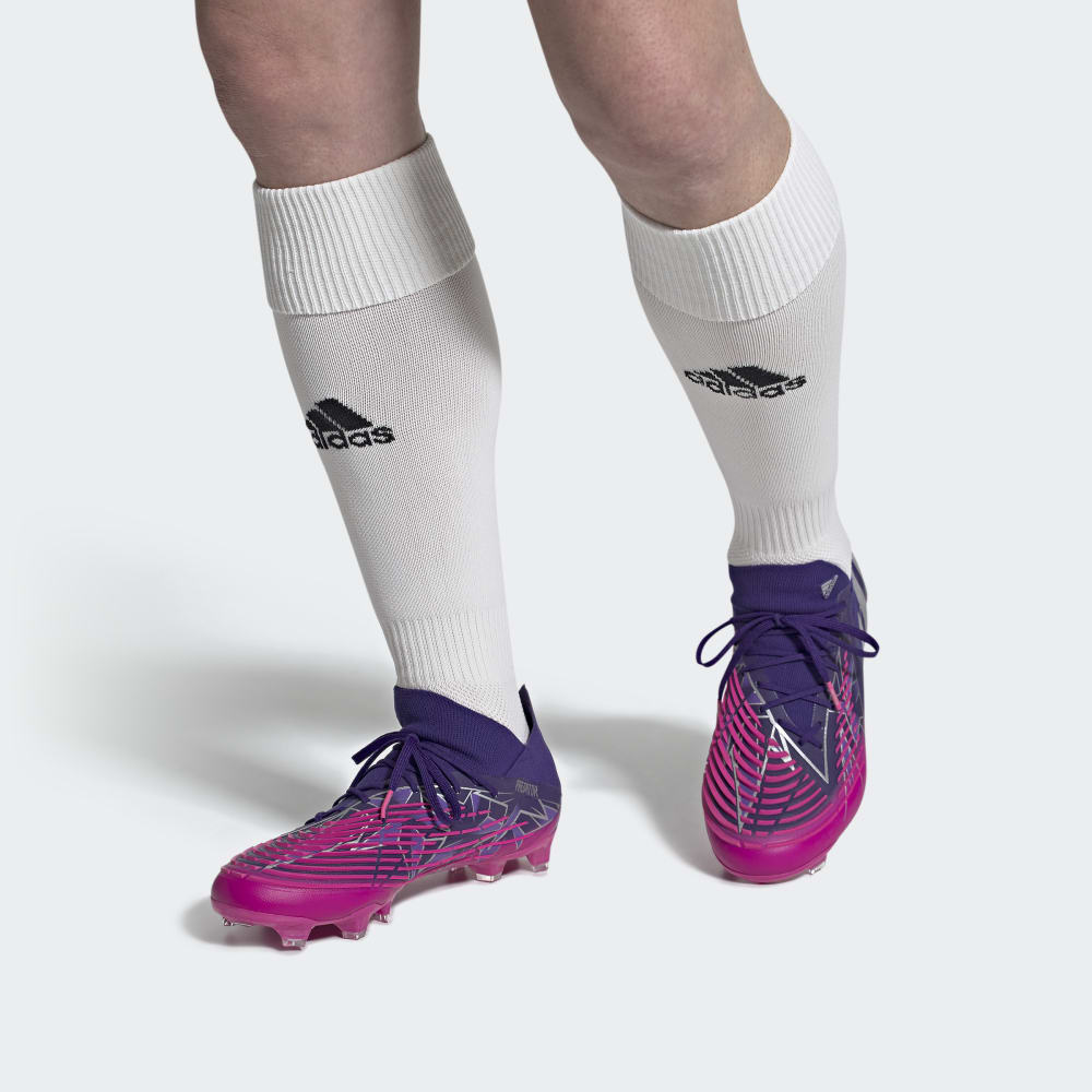 adidas Predator Edge1 FG Low Firm Ground Boots Team College Purple Silver Metallic Team Shock Pink