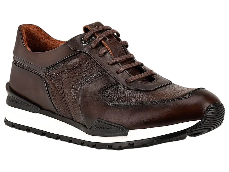 Tenis Cuadra en Piel de Venado Color Chocolate para Hombre