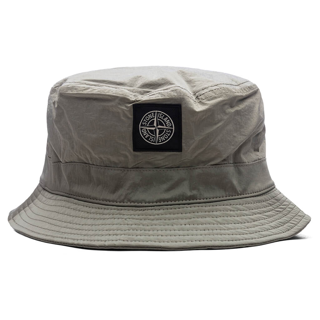 Nylon Metal Bucket Hat Natural Beige