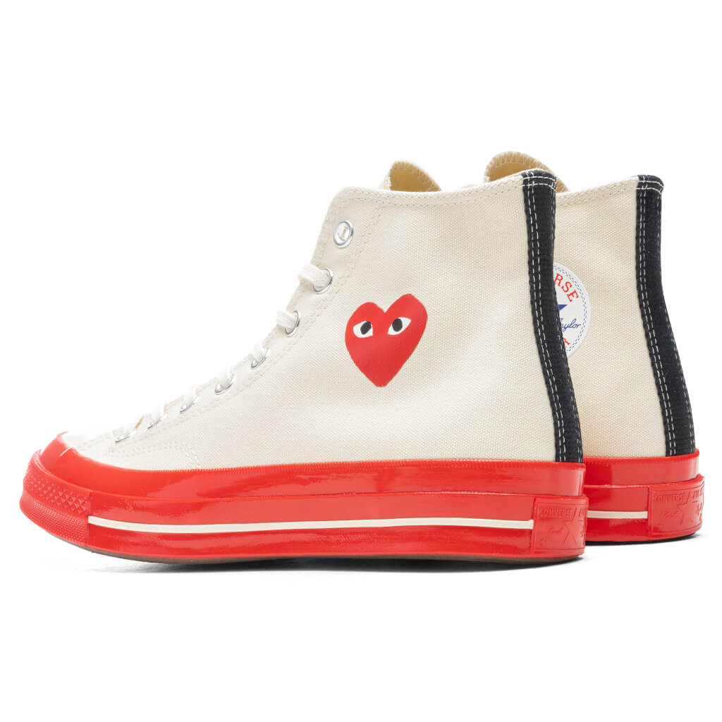 Converse x Comme Des Garcons PLAY All Star Chuck 70 Hi Red Sole White